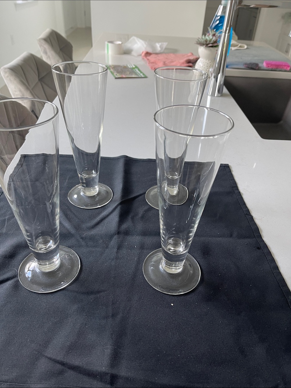 Clear Glass Pilsner Beer Glasses - Set of 4